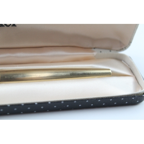 449 - Vintage Parker 61 Gold Plated Fountain Pen 14ct Gold Nib WRITING Boxed