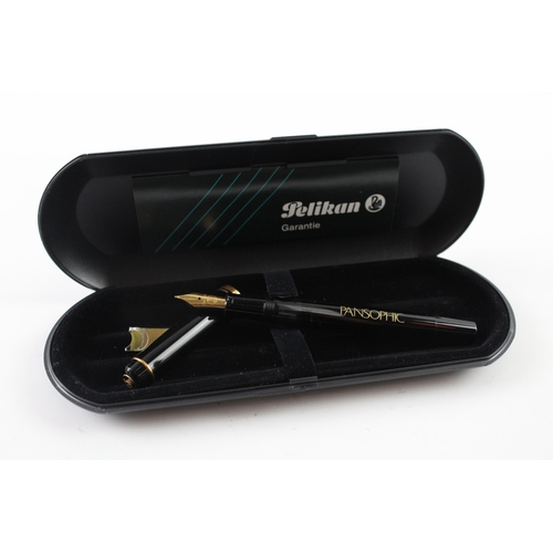 452 - Vintage Pelikan M200 Black Cased Fountain Pen w/ Gold Plate Nib WRITING Boxed