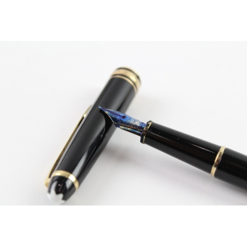 453 - Montblanc Meisterstuck Black Fountain Pen w/ 14ct Gold Nib WRITING Original Box