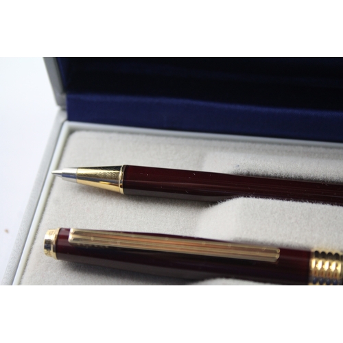 458 - Vintage CHRISTIAN DIOR Burgundy Lacquer Fountain Pen w/ 14ct Gold Nib WRITING