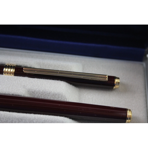 458 - Vintage CHRISTIAN DIOR Burgundy Lacquer Fountain Pen w/ 14ct Gold Nib WRITING