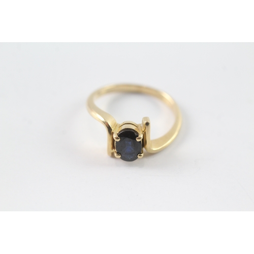 46 - 18ct gold sapphire dress ring (4g) Size N 1/2