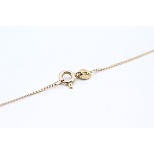 48 - 9ct gold single diamond pendant on chain (1.9g)