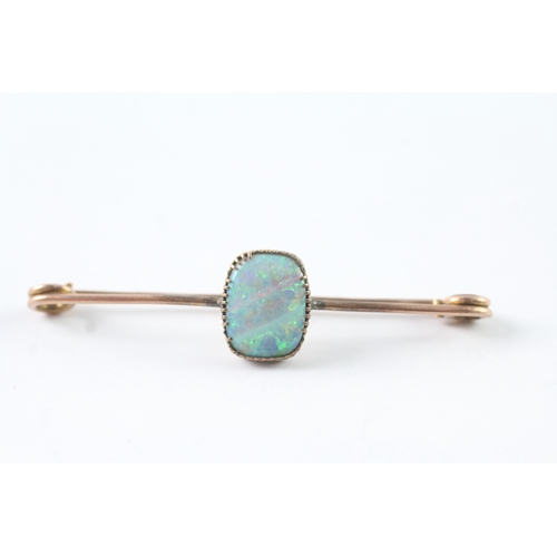 59 - 9ct gold antique opal bar brooch (3.8g)