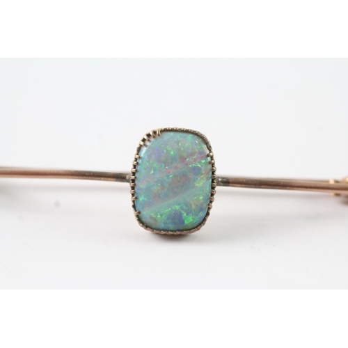 59 - 9ct gold antique opal bar brooch (3.8g)