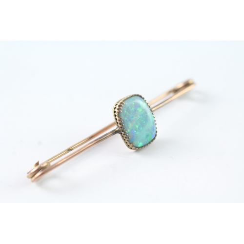 59 - 9ct gold antique opal bar brooch (3.8g)