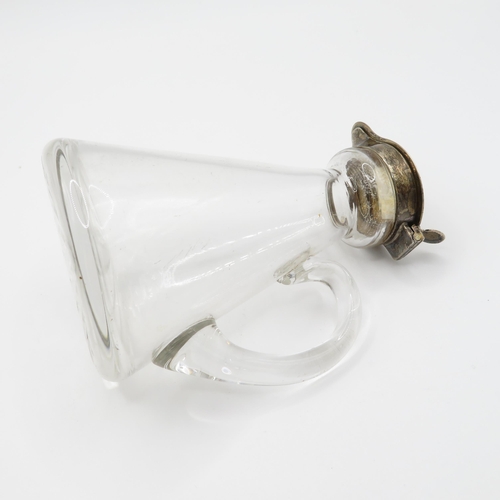 360 - Silver and glass jug