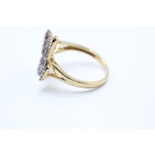 155 - 9ct gold diamond butterfly ring (2.8g)