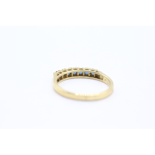 20 - 18ct gold sapphire half eternity rings (2.8g) Size P