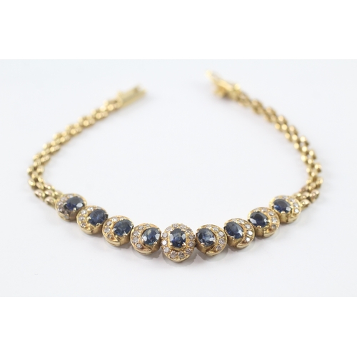 24 - 18ct gold diamond and sapphire moon phase bracelet