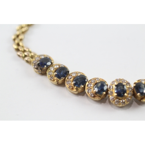 24 - 18ct gold diamond and sapphire moon phase bracelet