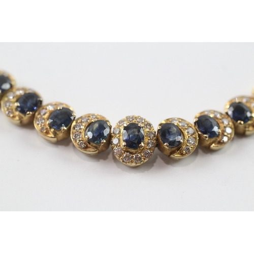 24 - 18ct gold diamond and sapphire moon phase bracelet