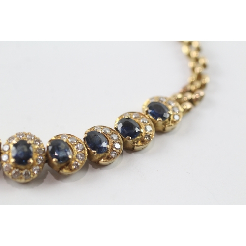 24 - 18ct gold diamond and sapphire moon phase bracelet