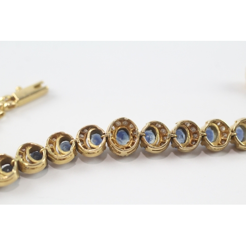 24 - 18ct gold diamond and sapphire moon phase bracelet