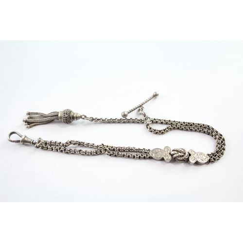 288 - Antique Sterling Silver Albertina Watch Chain w/ Tassel 14g