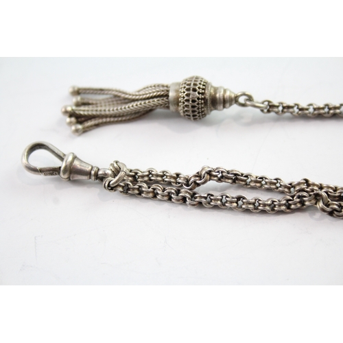 288 - Antique Sterling Silver Albertina Watch Chain w/ Tassel 14g