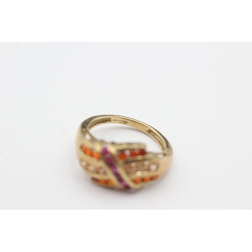 31 - 14ct gold multi-gemstone ring (3.6g) Size O