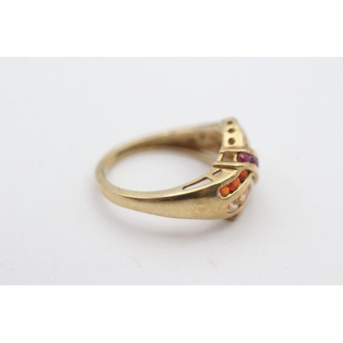 31 - 14ct gold multi-gemstone ring (3.6g) Size O