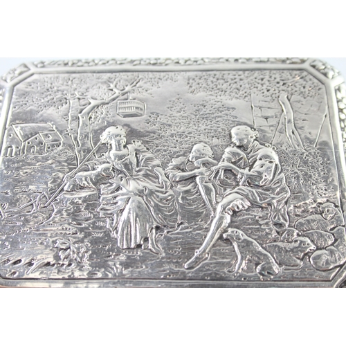 312 - Antique Edwardian 1902 London Sterling Silver Import Figural Jewellery Box 317g