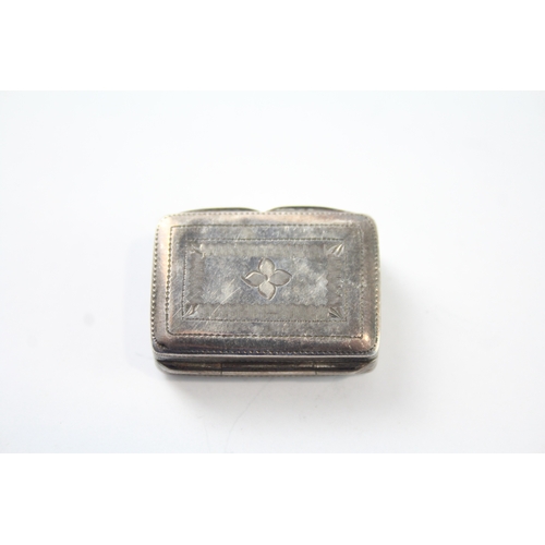 338 - Antique George IV 1825 Birmingham Sterling Silver Vinaigrette Box (9g)