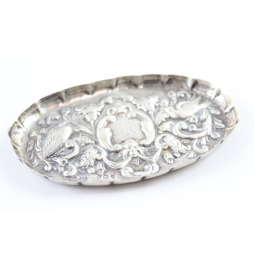 344 - Antique Victorian 1894 London Sterling Silver Ornate Pin / Trinket Dish (36g)