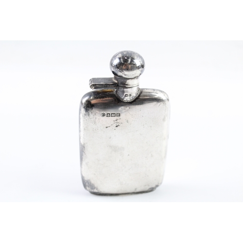 345 - vintage .925 sterling silver gents hip flask 102g