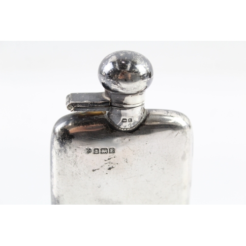 345 - vintage .925 sterling silver gents hip flask 102g