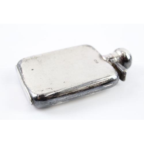 345 - vintage .925 sterling silver gents hip flask 102g