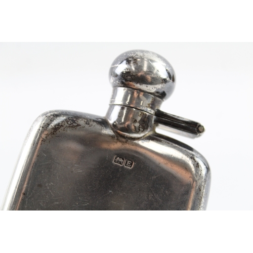 345 - vintage .925 sterling silver gents hip flask 102g