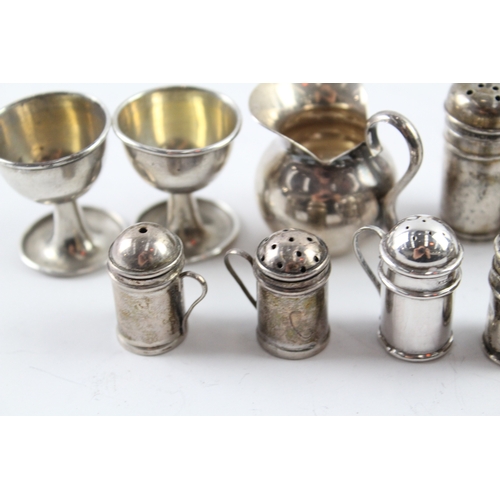 353 - 9 x Antique Vintage .925 Sterling Silver Miniatures Inc Trinkets, Salts Etc 77g