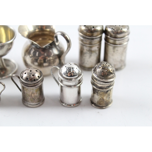 353 - 9 x Antique Vintage .925 Sterling Silver Miniatures Inc Trinkets, Salts Etc 77g