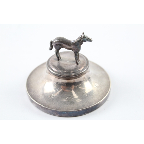 360 - Hallmarked 2004 Birmingham Sterling Silver Horse Finale Paperweight (185g)