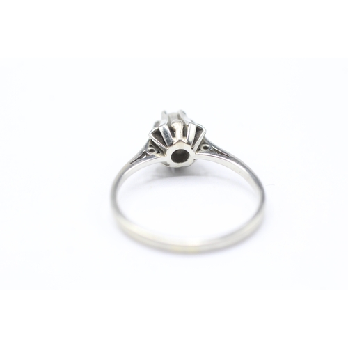 39 - 18ct white gold diamond single stone ring (2.8g) Size M 1/2