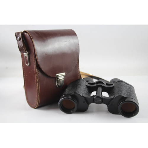 393 - Carl Zeiss Jenoptem 8x30w Multi-Coated Binoculars Working w/ Original Case