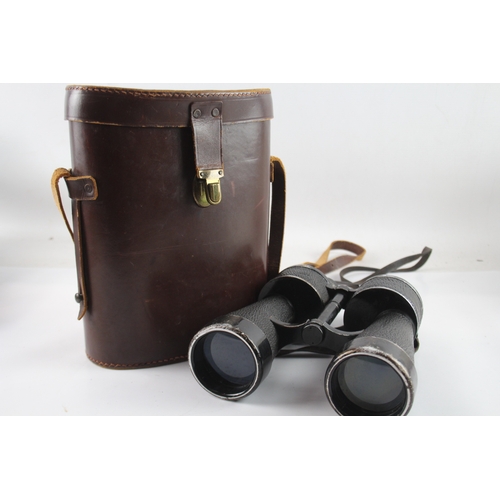 394 - beh (T) 7x50 KF Leitz-Produced Kriegsmarine WW2 Binoculars Working w/ Swastika