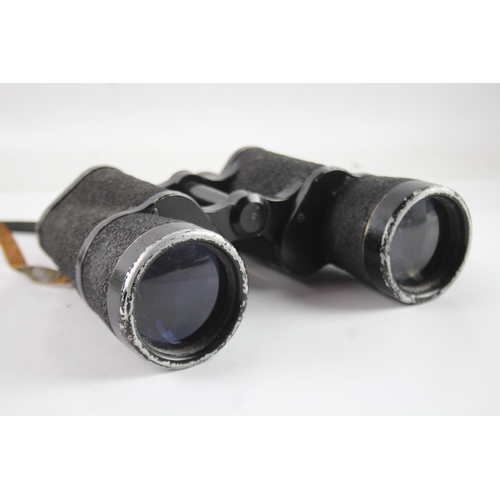 402 - Carl Zeiss Jena D.F. 7x50 WW2 Binoculars Mechanically Working w/ Swastika