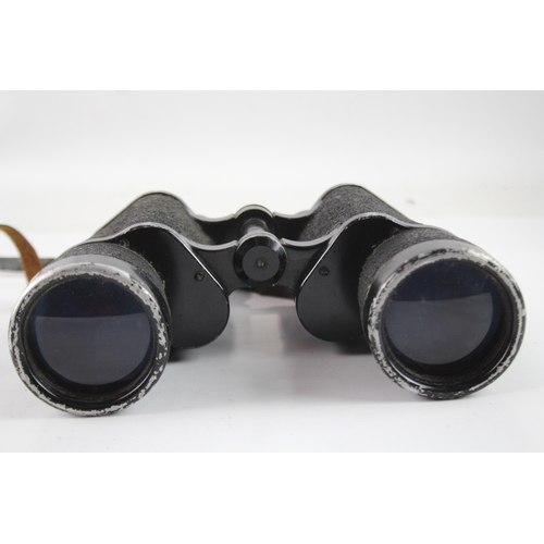 402 - Carl Zeiss Jena D.F. 7x50 WW2 Binoculars Mechanically Working w/ Swastika