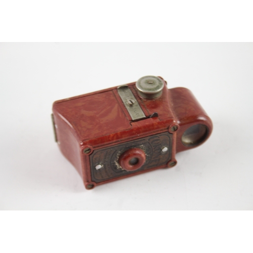 410 - Red Coronet Midget Bakelite 16mm Subminiature Film Camera Circa 1935