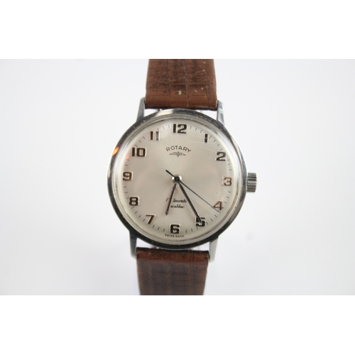 434 - Men's Vintage Rotary Military Style Watch Hand-Wind WATCH RUNS