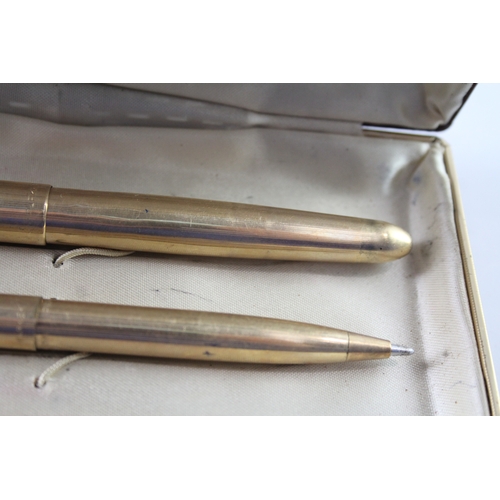 436 - Vintage Parker 51 Gold Plated Fountain Pen 14ct Gold Nib WRITING Boxed