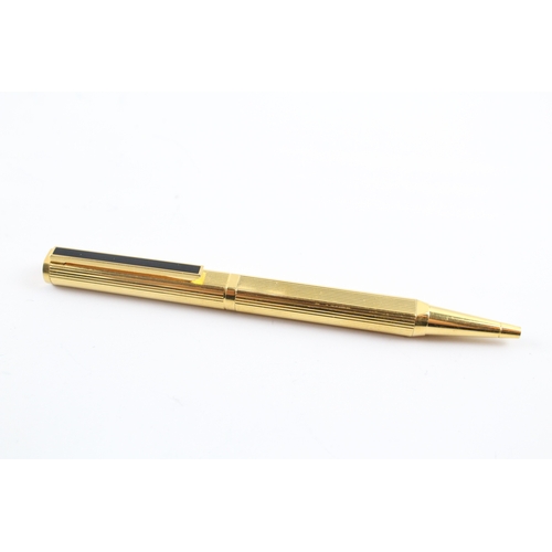 439 - Alfred DUNHILL Gold Plated Cased Ballpoint Pen / Biro WRITING w/ Enamel Detail