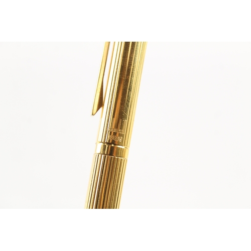 439 - Alfred DUNHILL Gold Plated Cased Ballpoint Pen / Biro WRITING w/ Enamel Detail