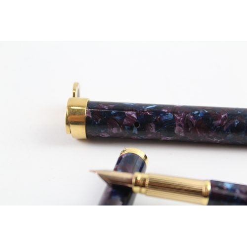 441 - Waterman Ideal Blue & Purple Mable Ladies Fountain Pen w/ 18ct Nib WRITING