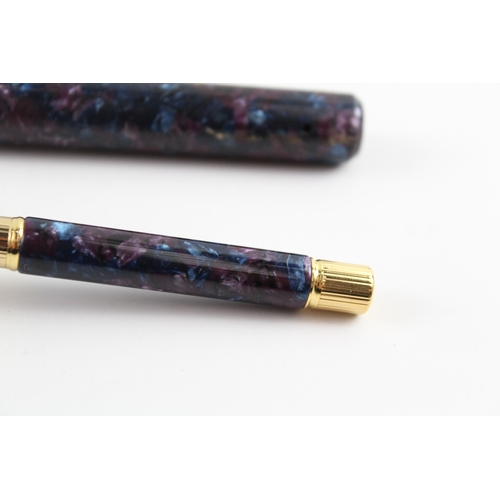 441 - Waterman Ideal Blue & Purple Mable Ladies Fountain Pen w/ 18ct Nib WRITING