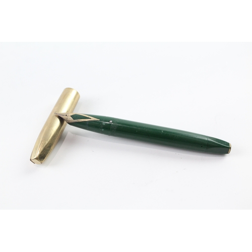 443 - Vintage Sheaffer PFM Pen For Men Green Fountain Pen w/ 14ct Gold Nib WRITING