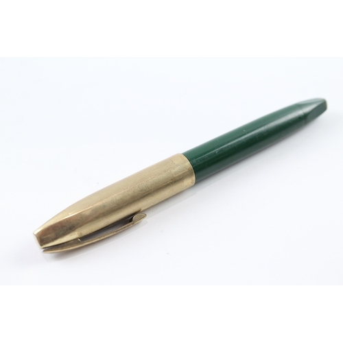 443 - Vintage Sheaffer PFM Pen For Men Green Fountain Pen w/ 14ct Gold Nib WRITING