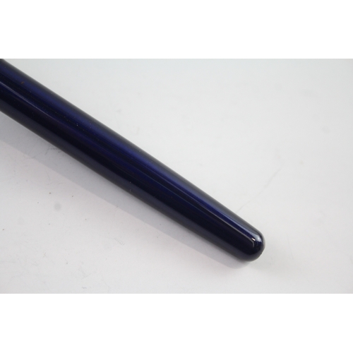 448 - Vintage Parker Sonnet Blue Lacquer Fountain Pen w/ 18ct White Gold Nib WRITING