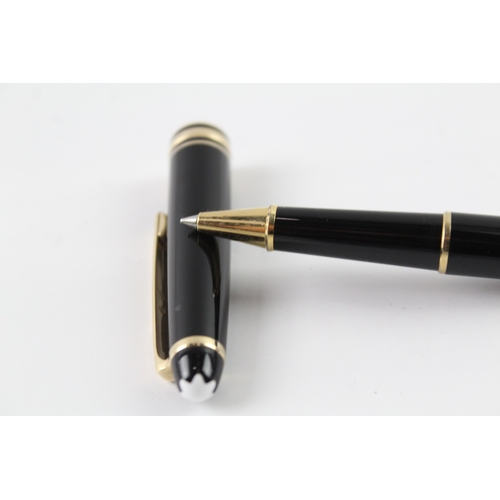 449 - Montblanc Meisterstuck Black Rollerball Pen Gold Plate Banding & Clip