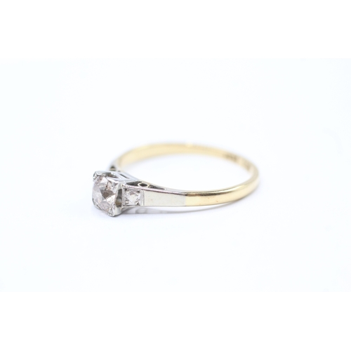 47 - 18ct gold and platinum diamond solitaire ring (2.2g) Size O