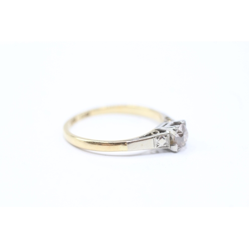 47 - 18ct gold and platinum diamond solitaire ring (2.2g) Size O